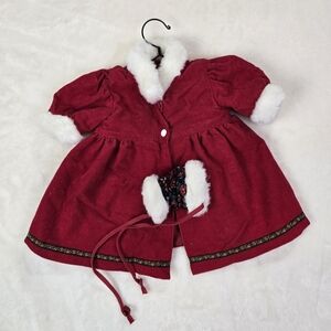 American Girl Doll Corolle  Red Christmas Dress 2pc